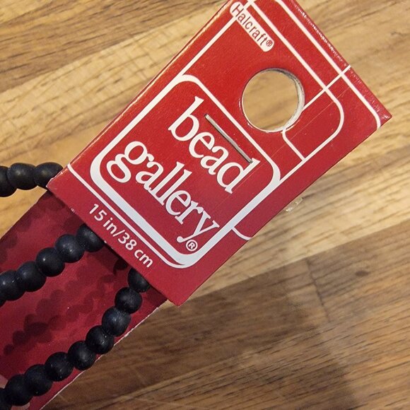 Black Matte Glass 4MM Round Beads 15 Inch/38CM Halcraft Bead Gallery # 97767 - Picture 5 of 9